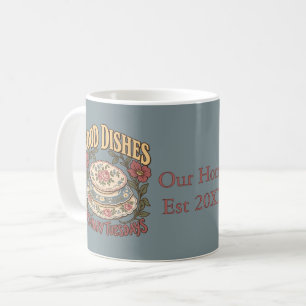 Gute Teller an gewöhnlichen Dienstagen Blumengesch Kaffeetasse