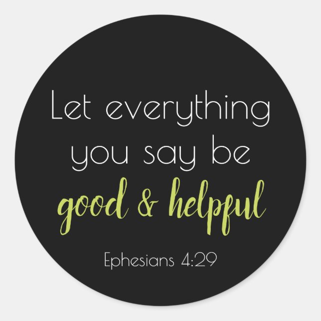 Gute und hilfreiche Schrift Runder Aufkleber (Vorderseite)