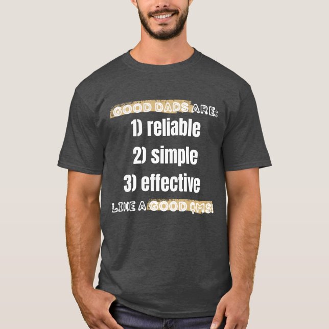 Gute Väter, gutes QMS, dunkler T - Shirt (Vorderseite)