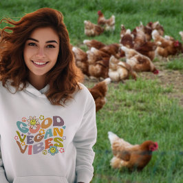 Gute Vegane Farbtupfer, trendige Blume Retro Hoodie