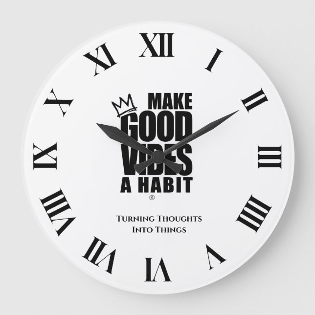 GUTE VIBEN ZU EINEM HABIT MACHEN | Acrylwand Große Wanduhr (Vorderseite)