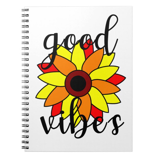 Gute Vibes Blume Notizblock (Vorderseite)