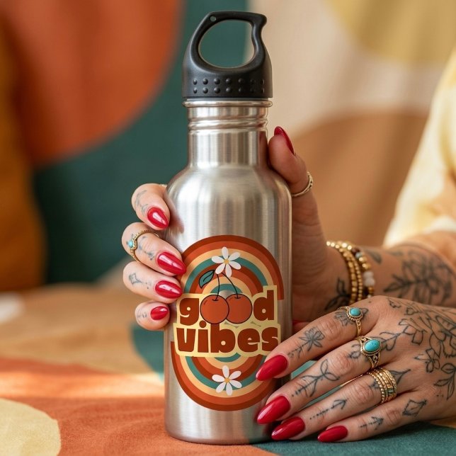 Gute Vibes Edelstahlflasche (Von Creator hochgeladen)