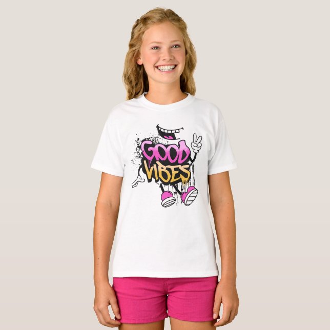 Gute Vibes Graffiti T-Shirt (Vorne ganz)