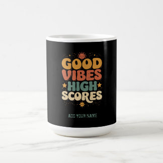 Gute Vibes & High Scores Retro 70er Jahre Custom-T Kaffeetasse