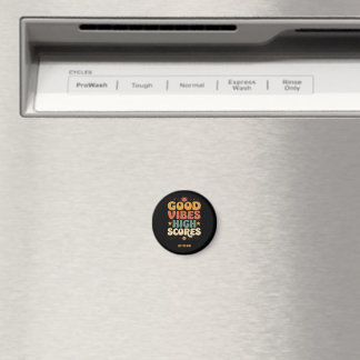 Gute Vibes & High Scores Retro 70er Jahre Custom-T Magnet
