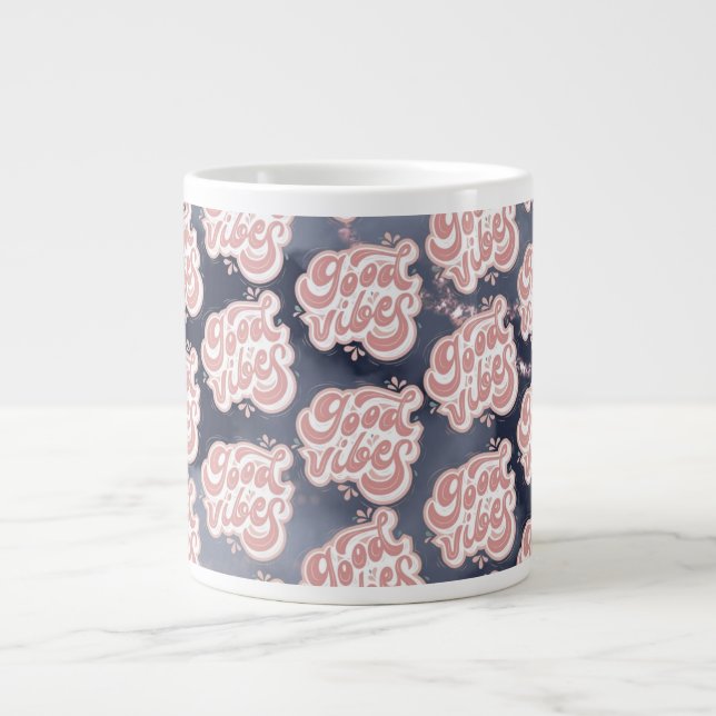 Gute Vibes Jumbo-Tasse (Vorderseite)