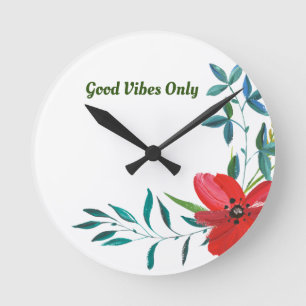 Gute Vibes nur Acrylic Runde Wanduhr