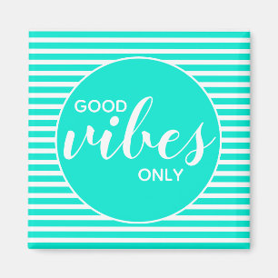 Gute Vibes nur leicht Aquamarine White Typografy Z Magnet