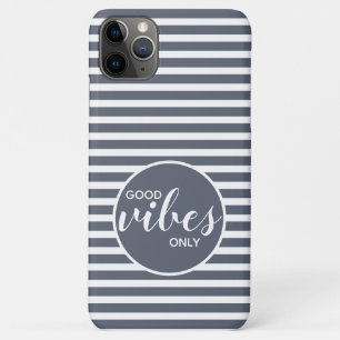 Gute Vibes nur Motivation Zitat Blue White Strip Case-Mate iPhone Hülle