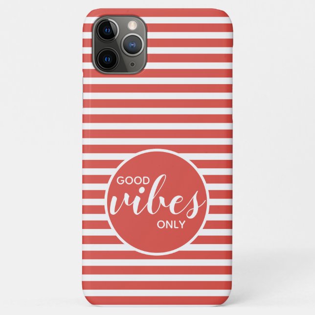 Gute Vibes nur Motivation Zitat Red White Strips Case-Mate iPhone Hülle (Rückseite)