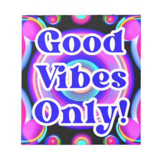 Gute Vibes nur! Neon Colors 80er 90s AI Design Notizblock