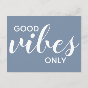 Gute Vibes nur positive Affirmation Blue Postkarte