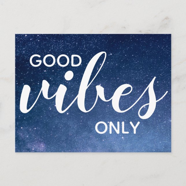 Gute Vibes nur positive Affirmations Stars Postkarte (Vorderseite)