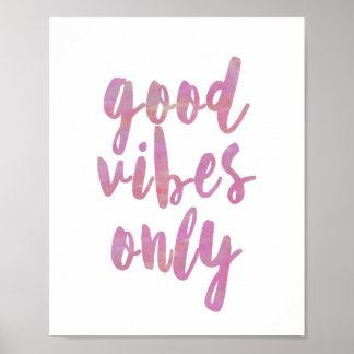 Gute Vibes nur rosa Farbe Poster