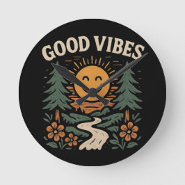 Gute Vibes nur! Runde Wanduhr