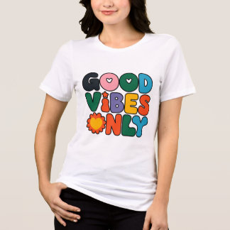 Gute Vibes nur spielerische Typografie Tri-Blend Shirt