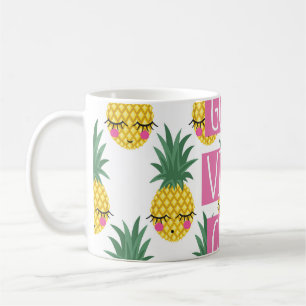Gute Vibes Pineapples Sommermuster Kaffeetasse