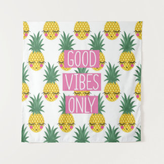 Gute Vibes Pineapples Sommermuster Wandteppich