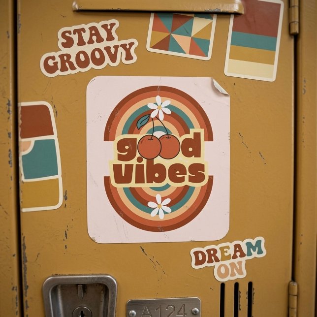 Gute Vibes Quadratischer Aufkleber (Von Creator hochgeladen)