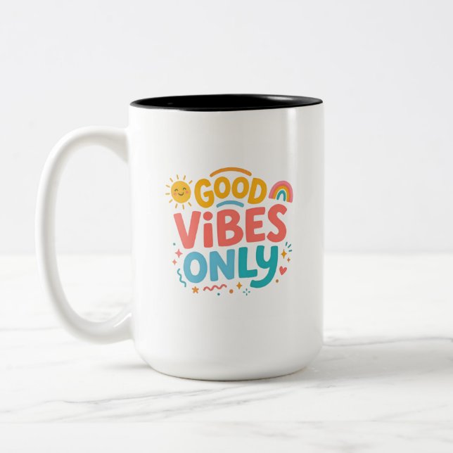 Gute Vibes Rainbow Kaffeetasse (Links)
