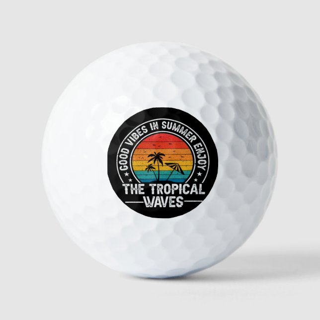 Gute Vibes Sommer Tropische Wellen-64107 Golfball (Vorderseite)