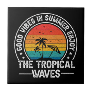 Gute Vibes Sommer Tropische Wellen Fliese