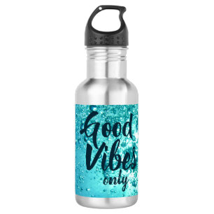 Gute Vibes und Cooles blaues Wasser Edelstahlflasche