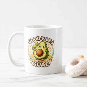 Gute Vibes und Guac  Süße Retro-Avocado-Ästhetik Kaffeetasse