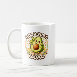Gute Vibes und Guac Süße Retro-Avocado-Ästhetik Kaffeetasse