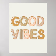 Gute Vibes Wandkunstposter für Wohnheim, Kinderzim