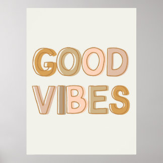 Gute Vibes Wandkunstposter für Wohnheim, Kinderzim Poster