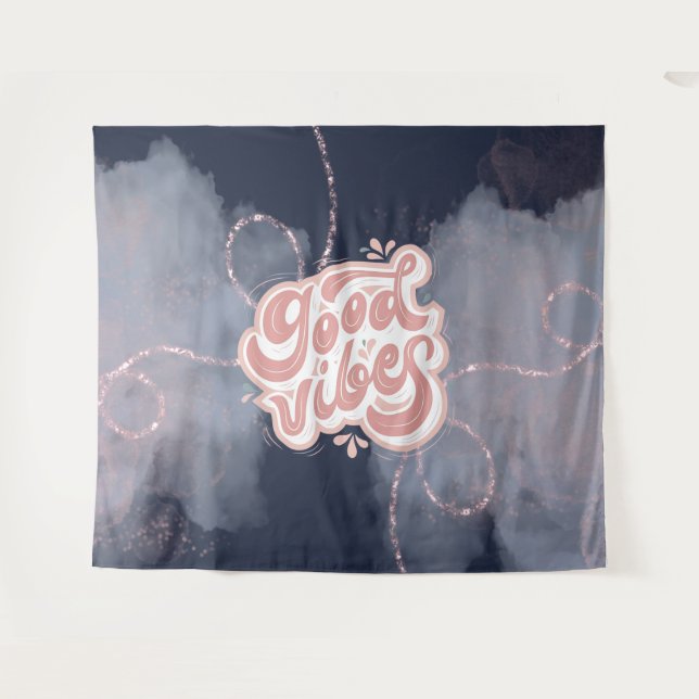 Gute Vibes Wandteppich (Vorderseite (Horizontal))