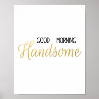 Gute Vormittags schöne schwarze und goldene Print Poster