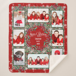 Gute Weihnachts-Familie Foto Collage Name Template Sherpadecke