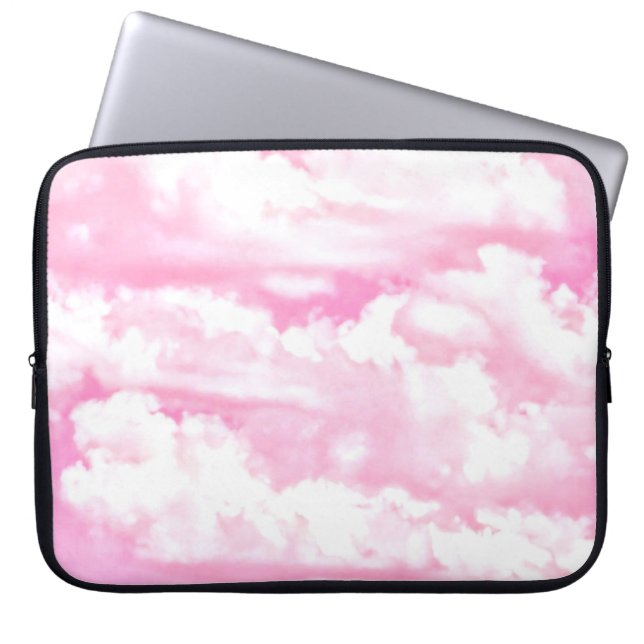 Gute Wolken in hellrosa Laptopschutzhülle (Vorderseite)