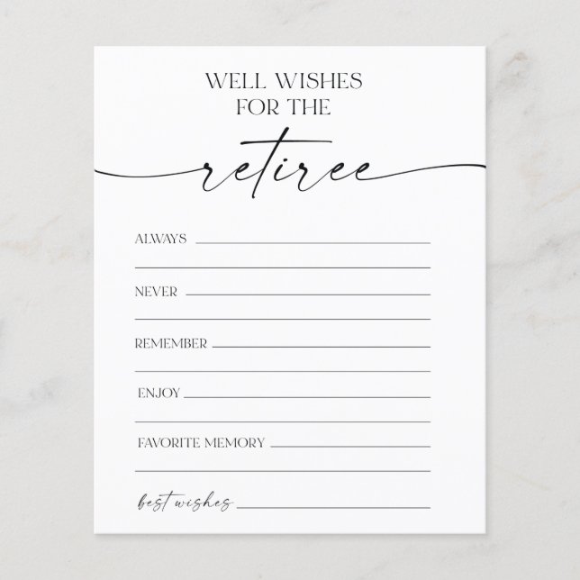 Gute Wünsche für das Rentirepensionspiel Party (Vorderseite)