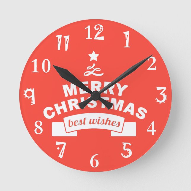 Gute Wünsche Zeit für frohe Weihnachten Runde Wanduhr (Vorderseite)