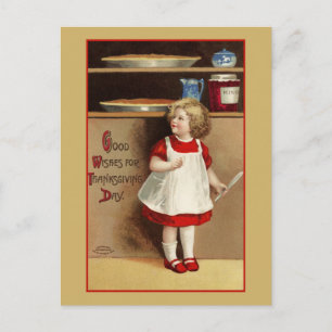 Gute Wünsche zum Erntedankfest Vintage Postkarte