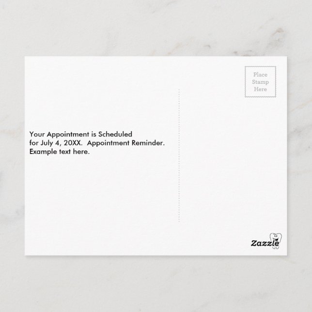 Gute Zähne, die für Ihre Zahnarztpraxis angepasst  Postkarte (Rückseite)