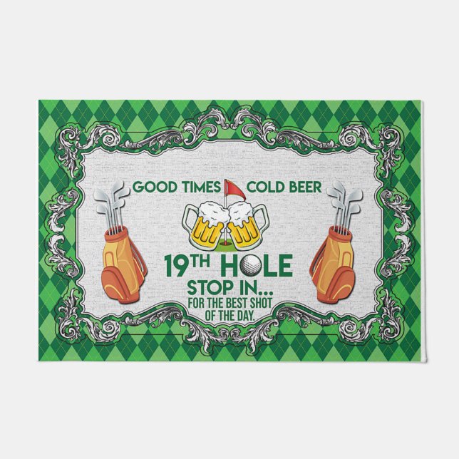 Gute Zeit Cold Beer Funny Mat, Golfspielen Fußmatte (Vorderseite)