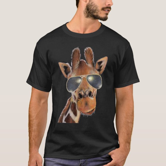 Gute Zeit Giraffe mit Sonnenbrille T-Shirt (Vorderseite)