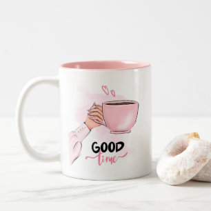 Gute Zeit Süße Kaffeezeit  Zweifarbige Tasse