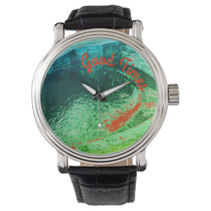 Gute Zeiten Ein grüner Pool in Welshpool Armbanduhr
