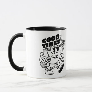 Gute Zeiten für Tee | Minimalistischer Retro Tee L Tasse
