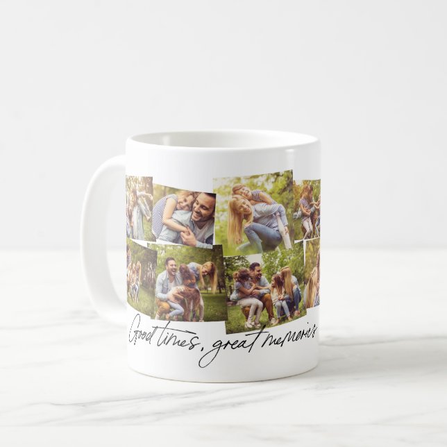 Gute Zeiten große Erinnerungen 12 Foto Familienkol Kaffeetasse (Vorderseite Links)