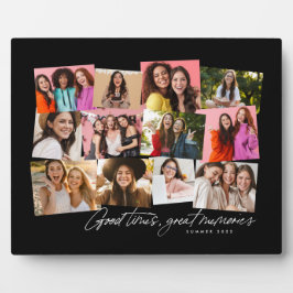 Gute Zeiten große Erinnerungen schwarz 12 Foto Col Fotoplatte