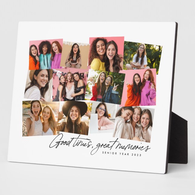 Gute Zeiten große Erinnerungen Spaß 12 Foto Collag Fotoplatte (Seite)