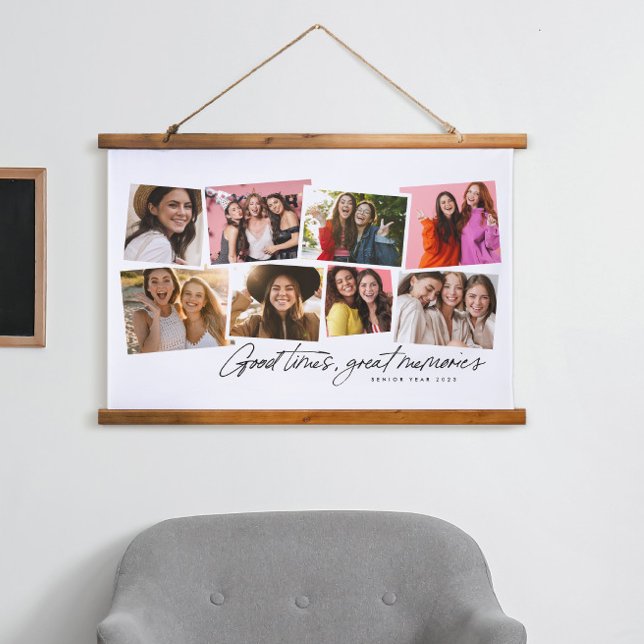 Gute Zeiten große Erinnerungen Spaß Foto Collage Wandteppich Mit Holzrahmen (Von Creator hochgeladen)