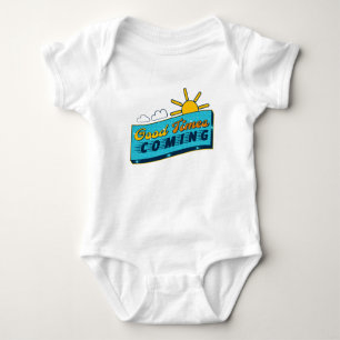 Gute Zeiten kommen Zitat Sun Cartoon Baby Strampler